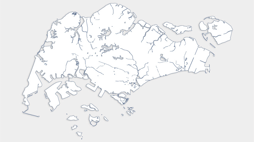 Coastline of Singapore, the area the 70 km radar product covers
